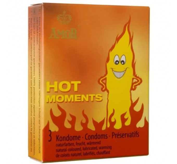 Презервативы с согревающим эффектом Amor Hot Moments латексные (цена за упаковку, 3 шт.)