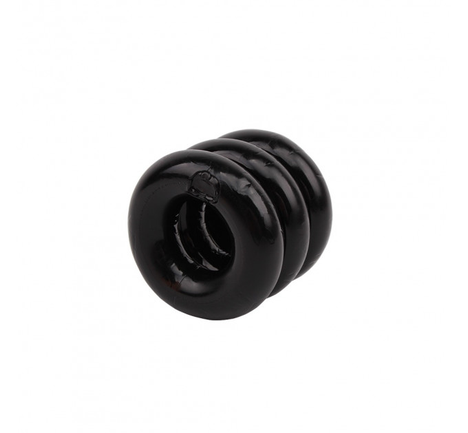 Широкое эрекционное кольцо из трех ярусов Chisa GK Power Triad Cock Ring, черное
