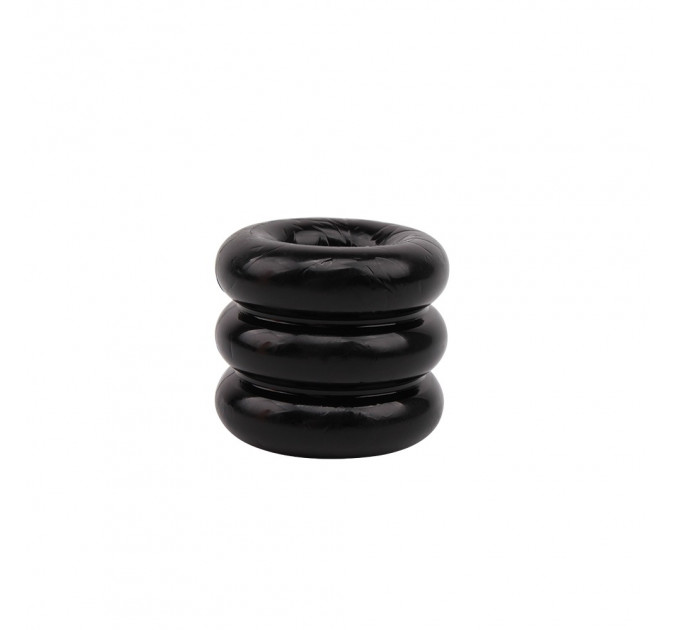 Широкое эрекционное кольцо из трех ярусов Chisa GK Power Triad Cock Ring, черное