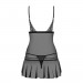 Сорочка эротическая полупрозрачная Obsessive Shibu Chemise черная, L/XL