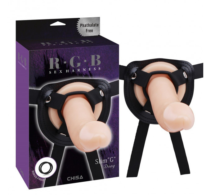 Страпон-насадка для стимуляції точки G Chisa R.G.B Sex Harntss Slim G на ременях