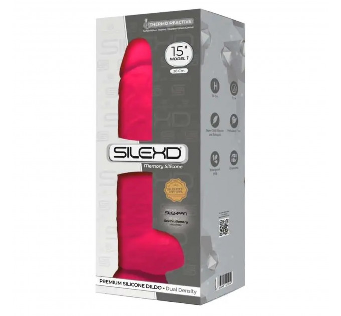 Термопластичний фалоімітатор SILEXD Thermo Active рожевий, що світиться в темряві