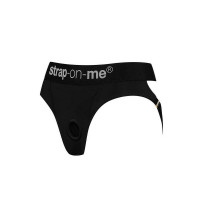 Трусики для страпона, L, Strap-On-Me кольцевое крепление, с отрытыми ягодицами, черные