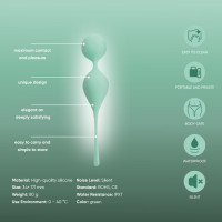 Вагінальні кульки Sweet Em на м'якому з'єднанні, бірюзові, 17 х 3.3 см