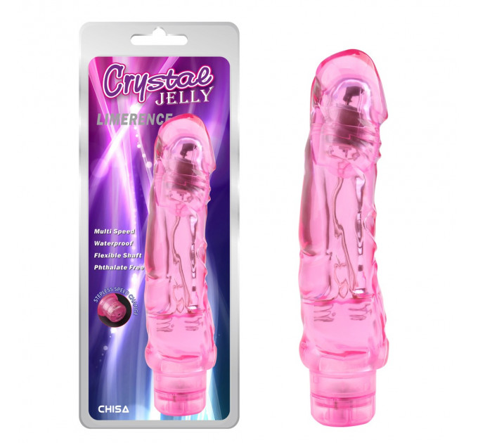 Вибромассажер на батарейках прозрачный Chisa Crystal Jelly Limerence, розовый