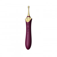 Вібратор двосторонній універсальний ZALO BESS 2 Velvet Purple з 4 насадками та нагріванням, фіолетовий
