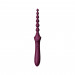 Вибратор двухсторонний универсальный ZALO BESS 2 Velvet Purple с 4 насадками и нагревом, фиолетовый