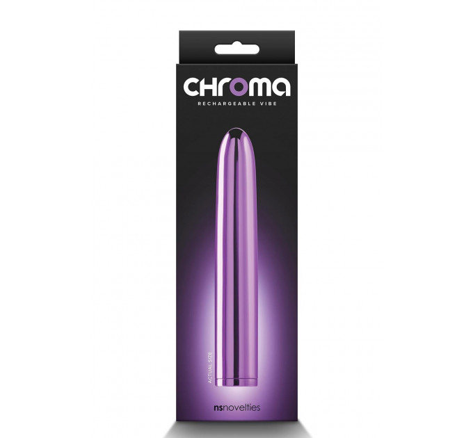 Вибратор классический хромированный NS Novelties Chroma фиолетовый
