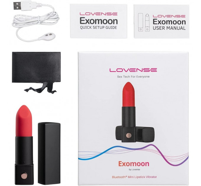 Вибратор-помада Lovense Exomoon красно-черная
