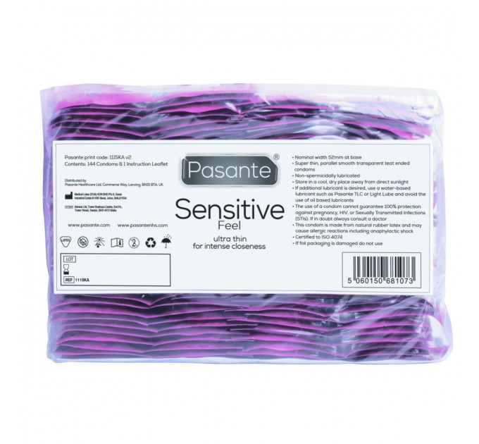 Презервативы Pasante Sensitive condoms, 144 шт