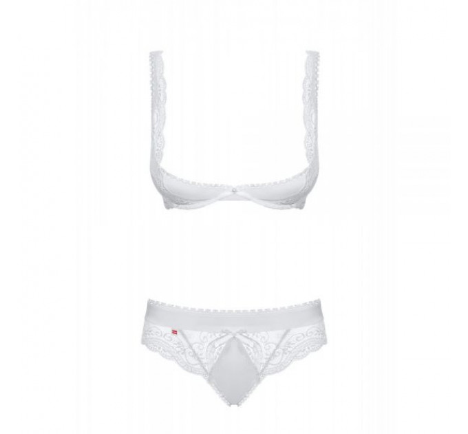 Комплект відкриті груди Obsessive Miamor 2 pcs set white S / M