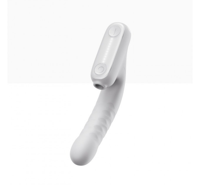 Безконтактний вібратор-стимулятор з фрикціями Qingnan No.7 Thrusting with Suction White