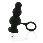 Анальна плаг з вібрацією Black Silicone
