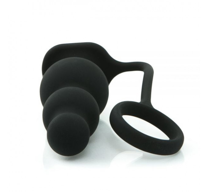 Анальна плаг з вібрацією Black Silicone