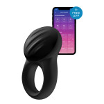 Кільце ерекційне Satisfyer SIGNET RING із підключенням до додатку, чорне