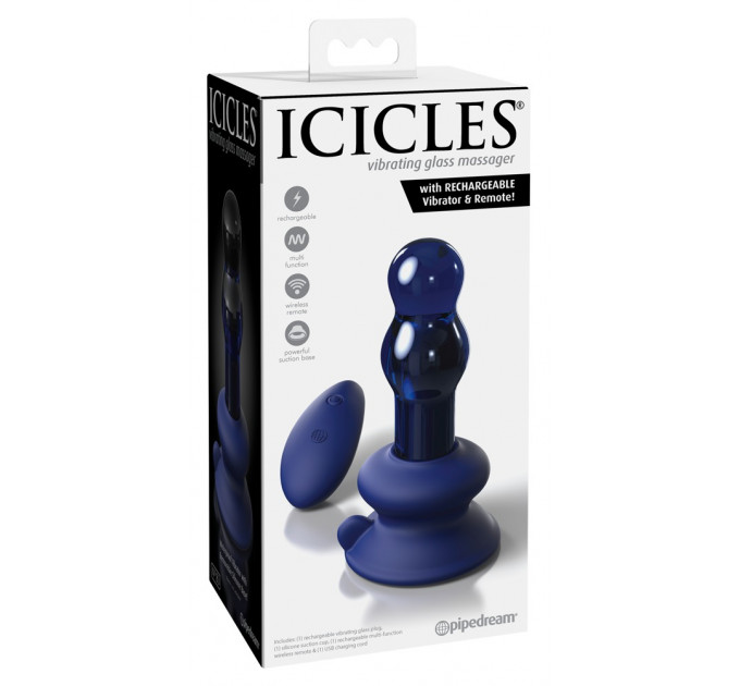 Анальная пробка Icicles с вибрацией и пультом