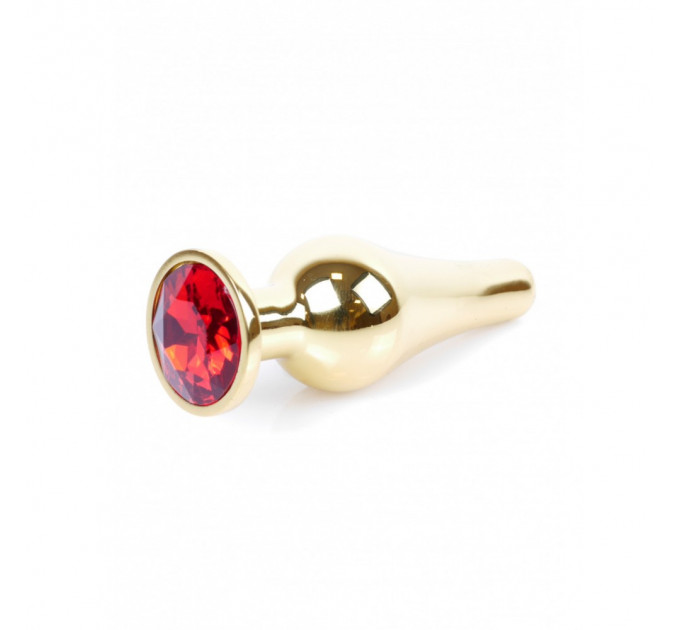 Анальная пробка с красным камнем Plug-Jewellery Gold BUTT PLUG- Red
