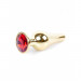 Анальная пробка с красным камнем Plug-Jewellery Gold BUTT PLUG- Red