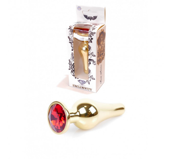 Анальная пробка с красным камнем Plug-Jewellery Gold BUTT PLUG- Red
