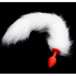 Анальная пробка S с хвостом DS Fetish Anal plug S silikone faux fur fox polyeste