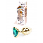 Анальная пробка S с зеленым камнем Boss of toys Jewellery