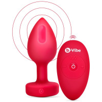 Анальная пробка с вибрацией и пультом управления B-Vibe Vibrating Heart Plug M/L Red