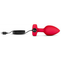 Анальная пробка с вибрацией и пультом управления B-Vibe Vibrating Heart Plug M/L Red