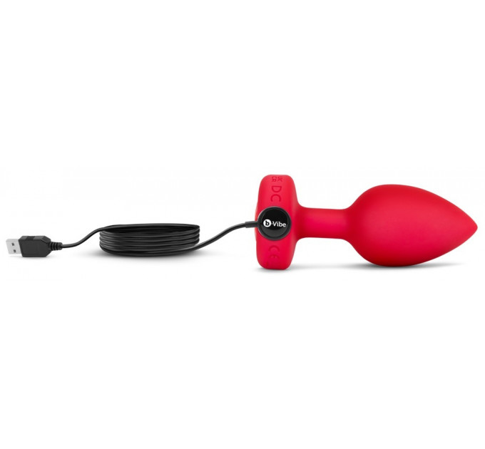 Анальная пробка с вибрацией и пультом управления B-Vibe Vibrating Heart Plug M/L Red