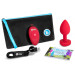 Анальная пробка с вибрацией и пультом управления B-Vibe Vibrating Heart Plug M/L Red