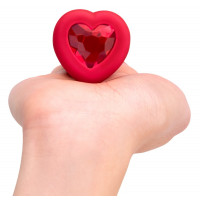 Анальная пробка с вибрацией и пультом управления B-Vibe Vibrating Heart Plug M/L Red