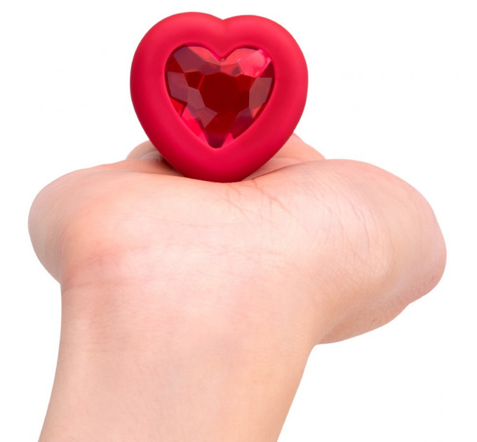 Анальная пробка с вибрацией и пультом управления B-Vibe Vibrating Heart Plug M/L Red