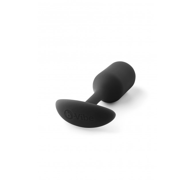 Анальная пробка со смещенным центром тяжести B-Vibe Snug Plug 2, силиконовая, черная