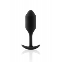 Анальная пробка со смещенным центром тяжести B-Vibe Snug Plug 2, силиконовая, черная