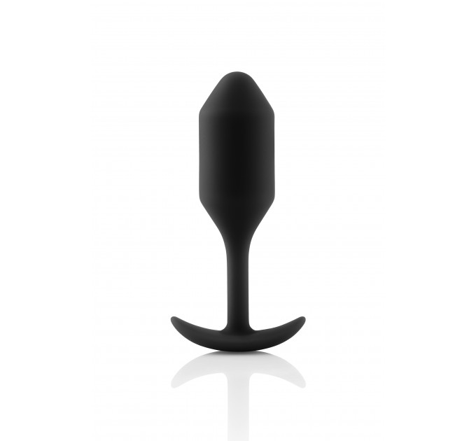 Анальная пробка со смещенным центром тяжести B-Vibe Snug Plug 2, силиконовая, черная