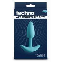 Анальная вибрирующая смарт-пробка с пультом управления NS Novelties Techno Trance бирюзовая