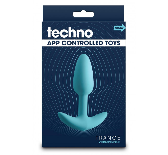 Анальная вибрирующая смарт-пробка с пультом управления NS Novelties Techno Trance бирюзовая
