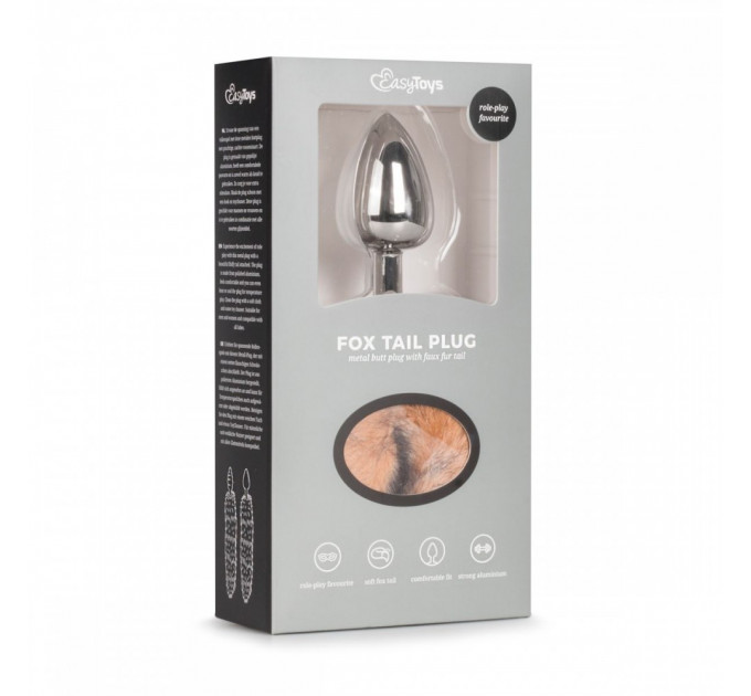 Анальная пробка M Silver Fox Tail Plug Dildo Butt Plugs Easy Toys