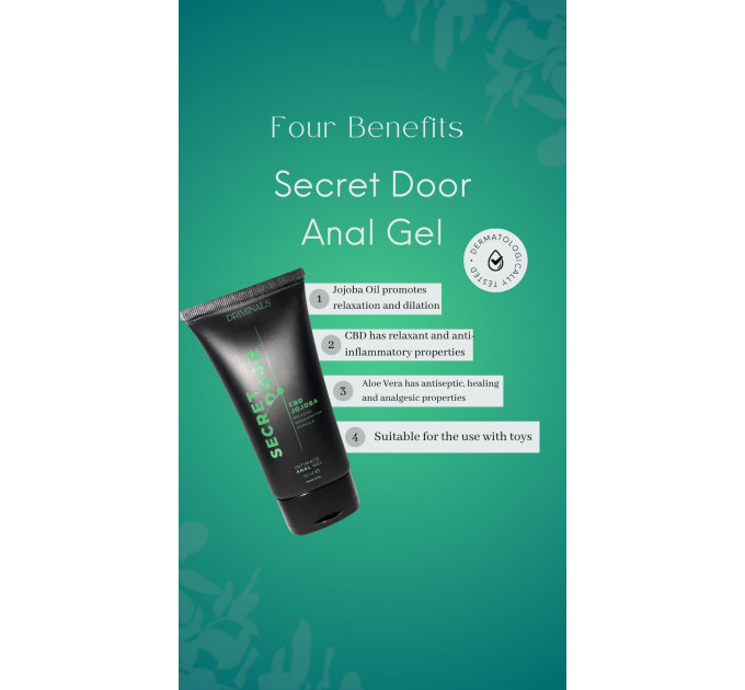 Анальний лубрикант Driminals Secret Door CBD & JOJOBA на водній основі, 50 мл