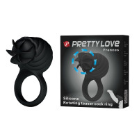 Эрекционное кольцо с ротацией Pretty Love Frances черное
