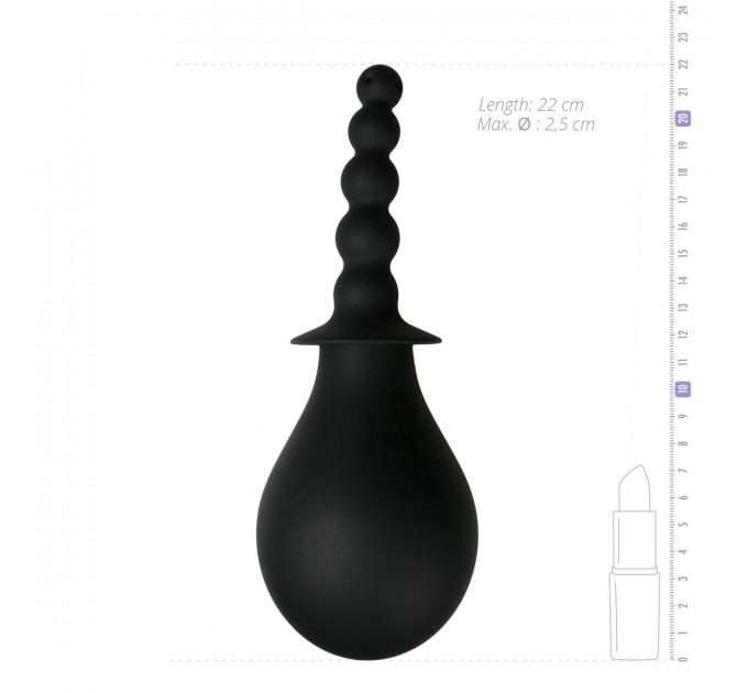 Анальный душ Easytoys Steamy Douche с рельефным носиком, черный
