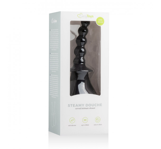 Анальный душ Easytoys Steamy Douche с рельефным носиком, черный