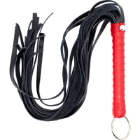 Флогер шкіряний L DS Fetish Flogger leather L black/red