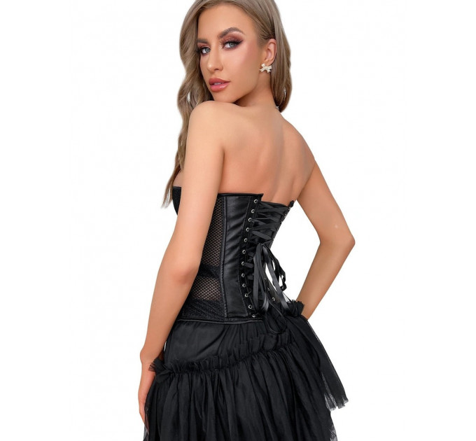 Корсет из сетки Star Night с крючками и шнуровкой, черный, XL (без коробки)