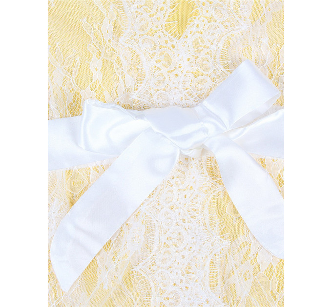 Кружевной халат Star Night с поясом и стрингами, белый, XS-S