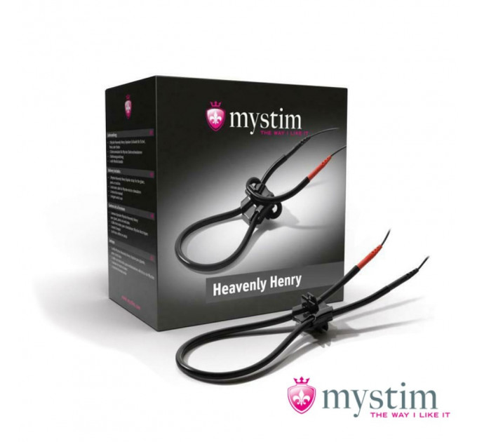 Лассо на пенис Mystim с электростимуляцией, черное
