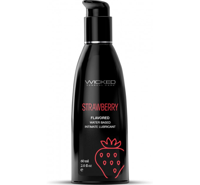 Лубрикант їстівний Wicked Strawberry Flavored зі смаком полуниці, 60 мл