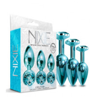 Набор анальных пробок Global Novelties NIXIE METAL BUTT PLUG TRAINER SET, BLUE METALLIC