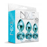 Набор анальных пробок Global Novelties NIXIE METAL BUTT PLUG TRAINER SET, BLUE METALLIC
