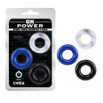 Набор эрекционных колец Chisa GK Power 3 Pack, разноцветные