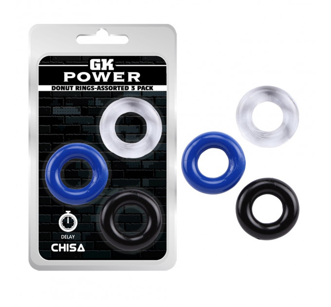 Набор эрекционных колец Chisa GK Power 3 Pack, разноцветные